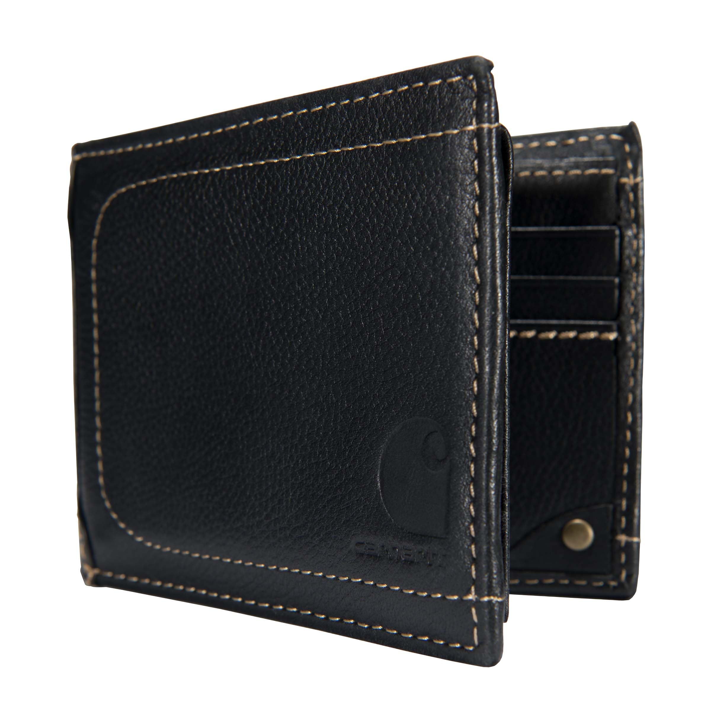 Pebble Leather Passcase Wallet Black