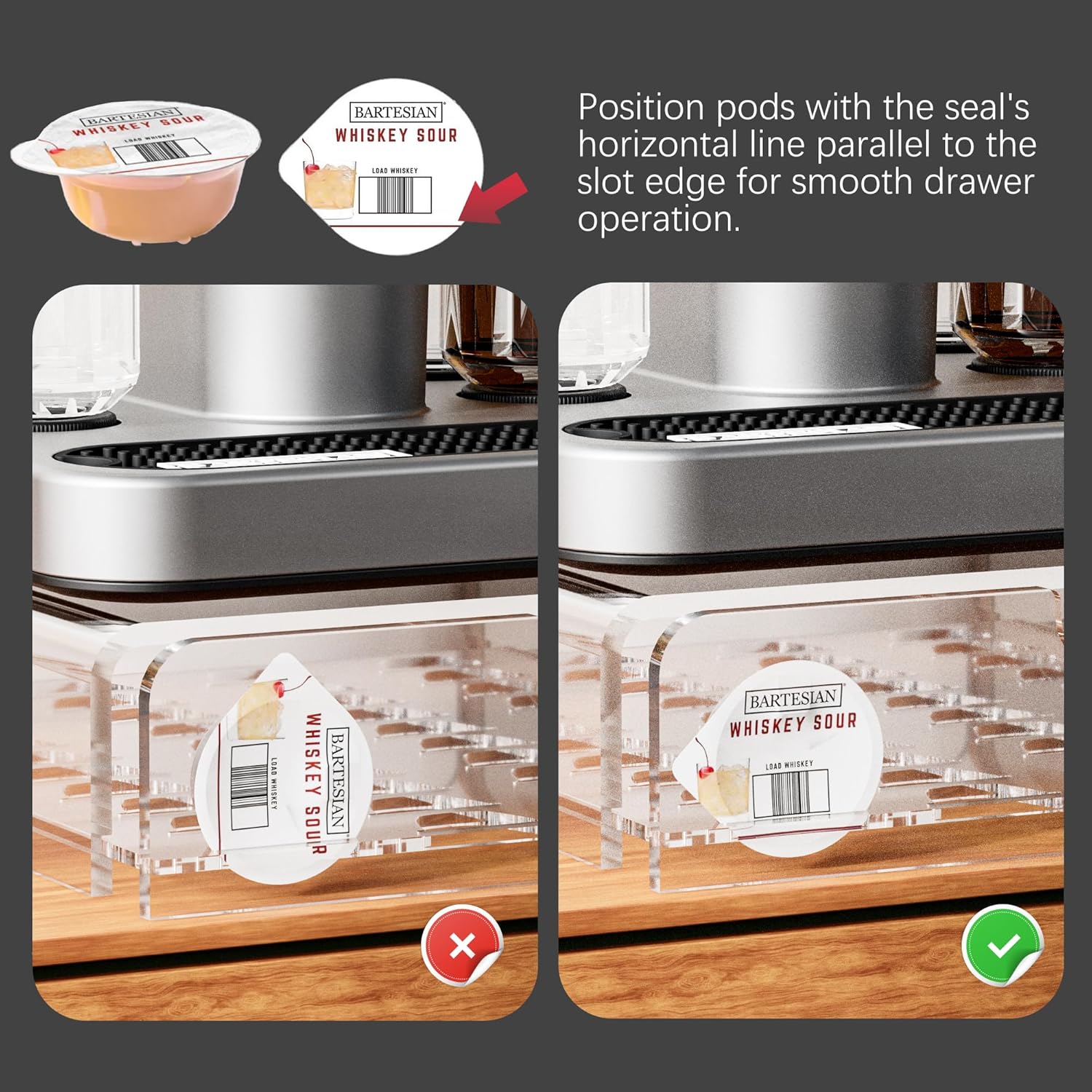 Cocktail Pod Holder Compatible with Bartesian Cocktail Machine for Bartesian Capsules Storage transparent