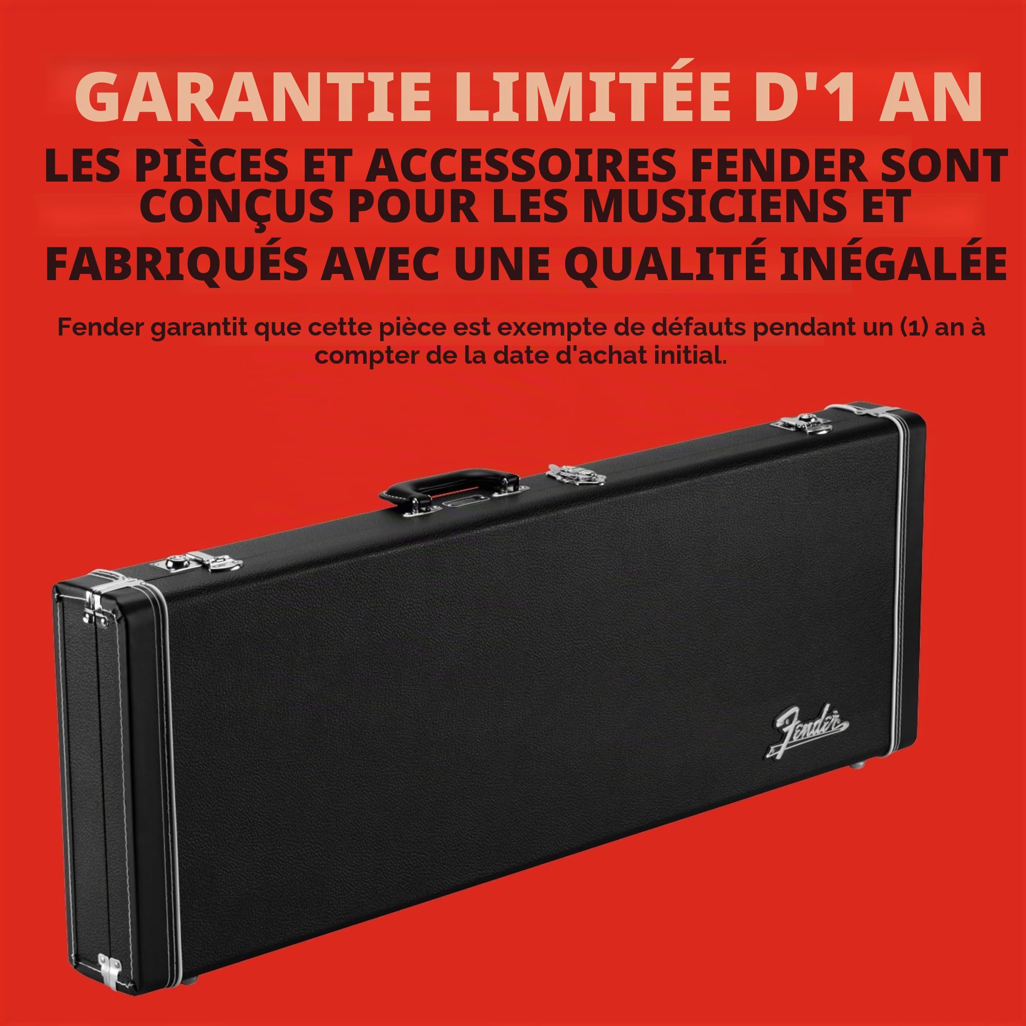 Fender Classic Series Etui en Bois Guitare Electrique, Stratocaster/Telecaster, Noir