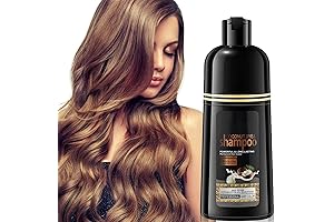 Tenglong Herbal Dark Brown Hair Dye Shampoo 500ML for Men and Women