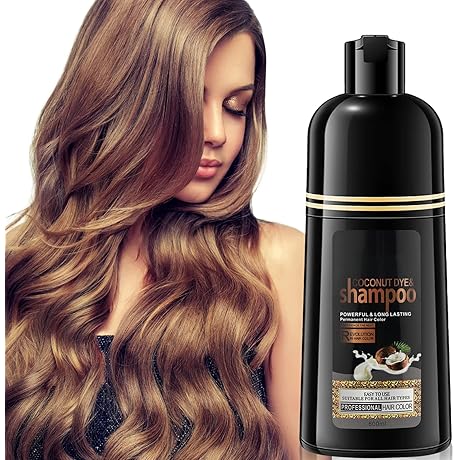 Tenglong Herbal Dark Brown Hair Dye Shampoo 500ML for Men and Women