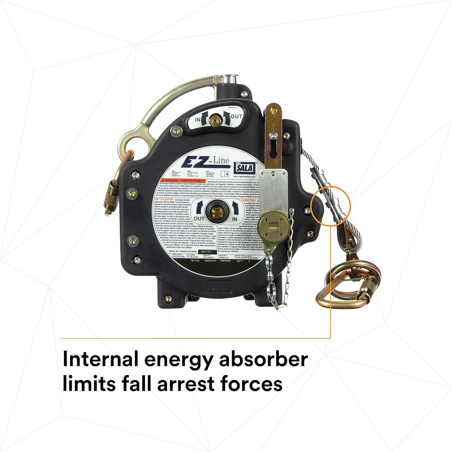 3M DBI-SALA EZ-Line system highlighting the internal energy absorber