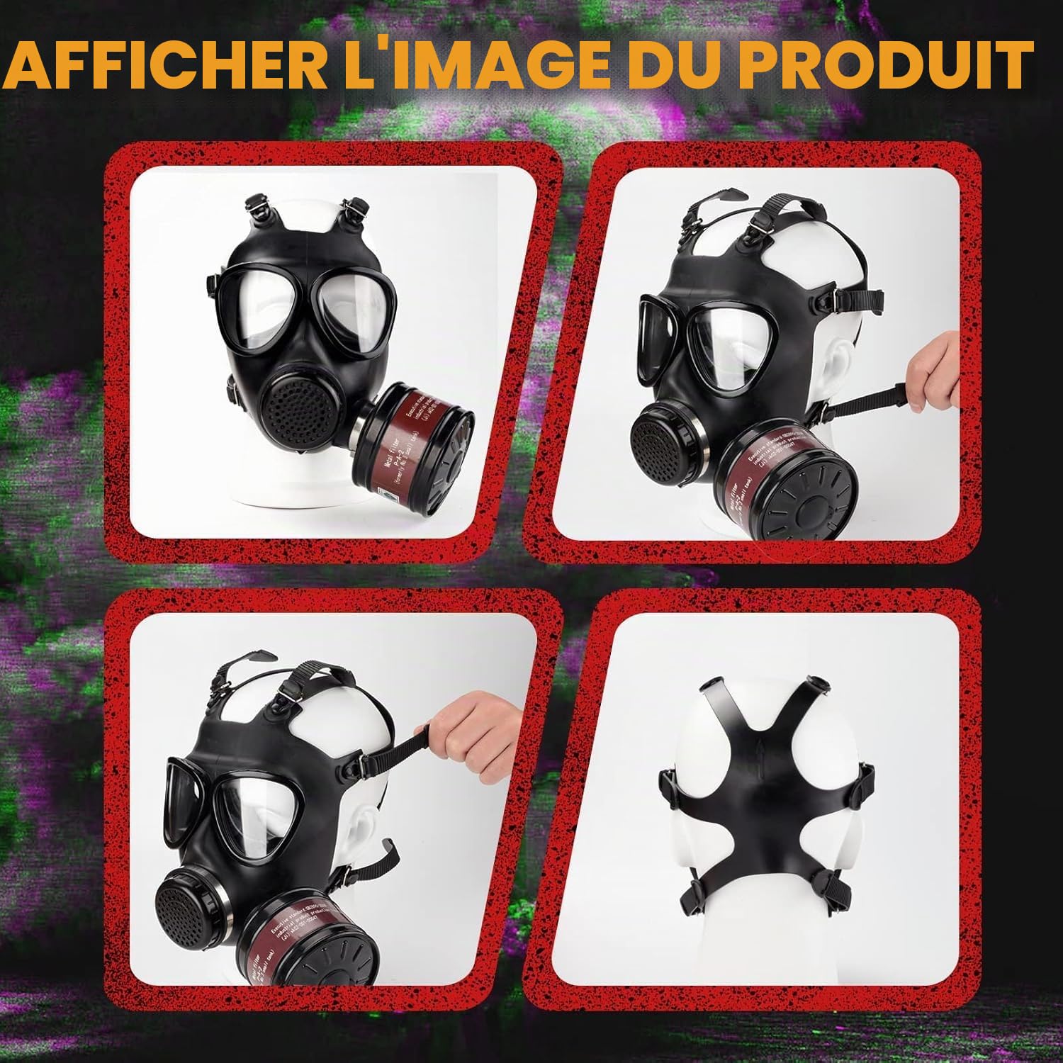Masque à gaz avec filtre, masque respiratoire réutilisable et anti-poussière pour ponçage, travaux de construction, peinture en aérosol, produits chimiques, coupe, polissage à la machine