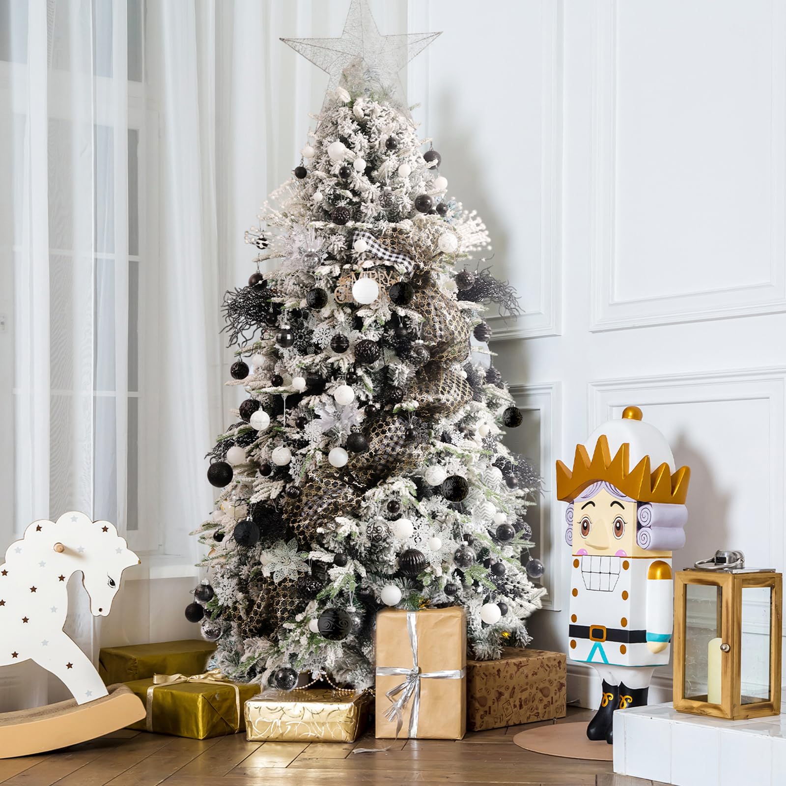 Wironlst Adornos de bola de Navidad, 30 piezas de adornos de Navidad de plástico inastillables, adornos colgantes para árbol de Navidad, vacaciones, boda, fiesta (tamaño múltiple, blanco)
