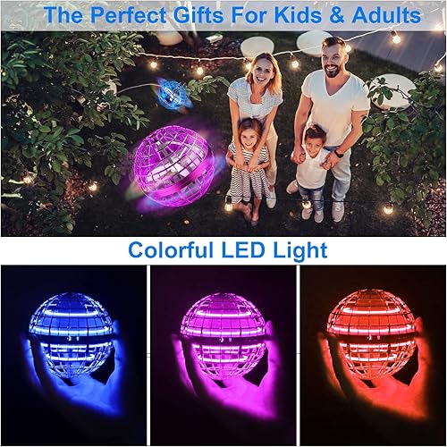 Miniatura 5 de Jianxied Bola voladora 2023 recargable mejorada bola voladora giratoria de 360 con rotación de 360, bola de boomerang espacial con luces LED para