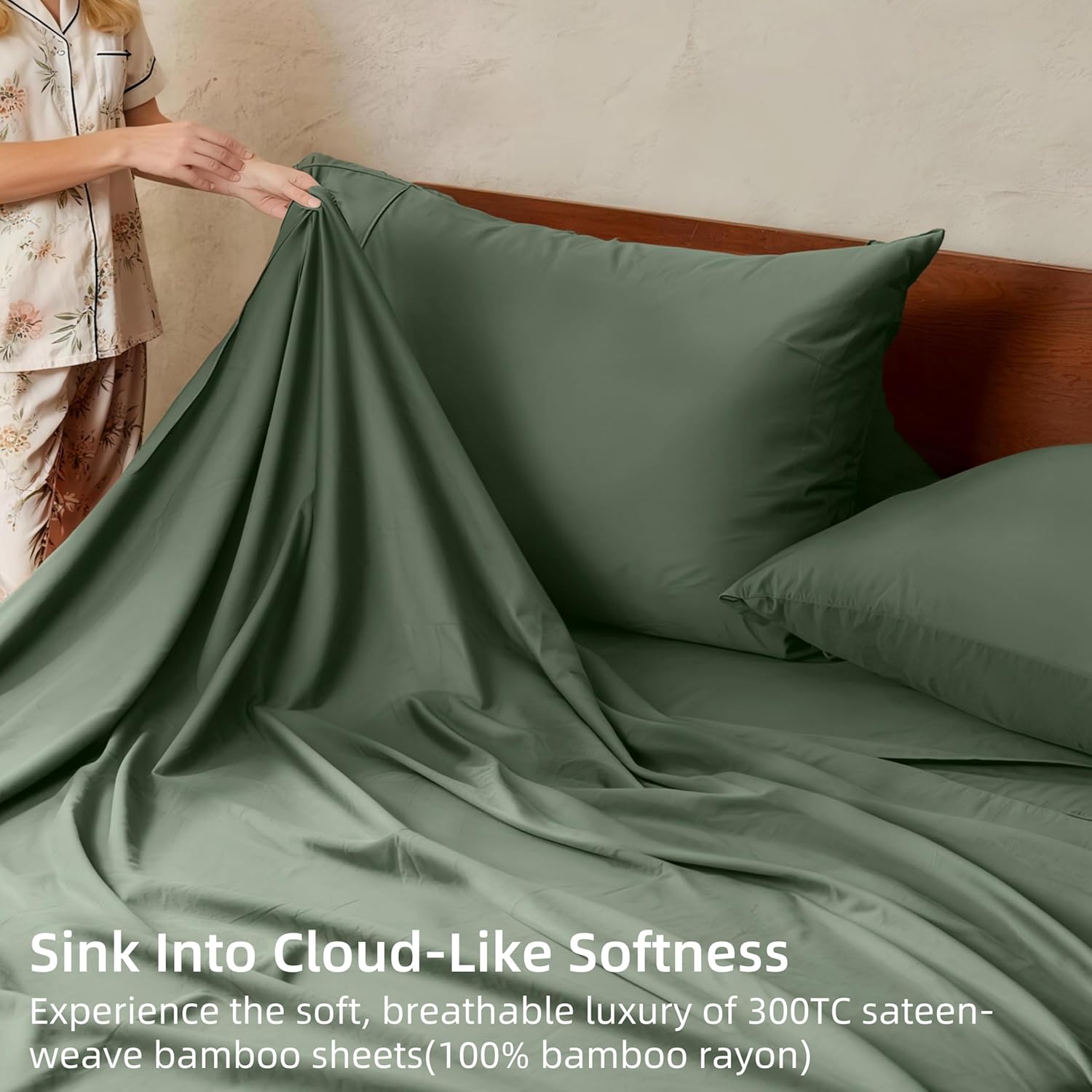 GOKOTTA King Size Sheets Set,Breathable Soft Sheets King Size,16” Pocket King Sheet with Elastic Corner Straps,Moisture Wicking,Double Stitching - Image 3