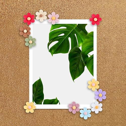 Miniatura 4 de 30 alfileres de flores tachuelas decorativas para el pulgar para tablero de corcho, pared de fotos, pared característica, mapa, tablón de anuncios,