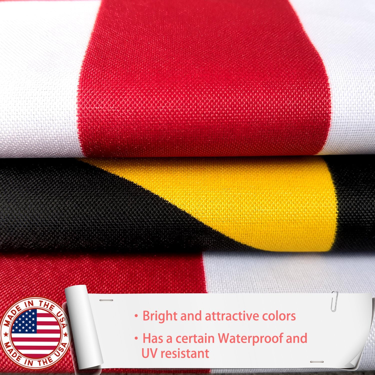 Maryland States Flag 3x5 Outdoor Made in USA - Double Sided Heavy Duty Vivid Color Maryland MD Flags with 2 Brass Grommet