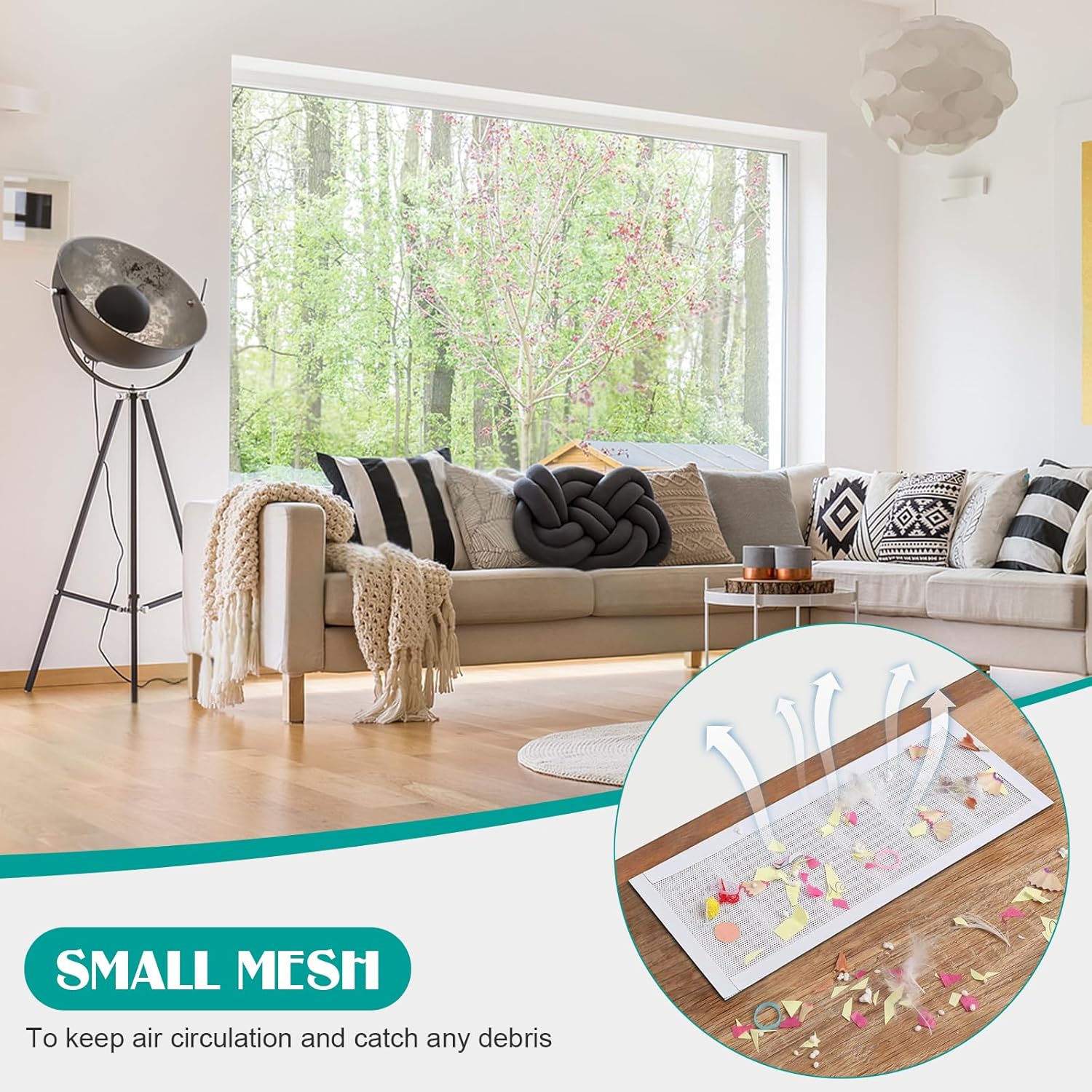 8 Set 10 x 4 Inch Air Ceiling Vent Covers 3 Way with Magnetic Floor Vent Mesh Covers Sidewall Wall Ceiling Register 3 Way Vents Air Conditioner Ac Vent Cover for Home Bathroom Office Toilet