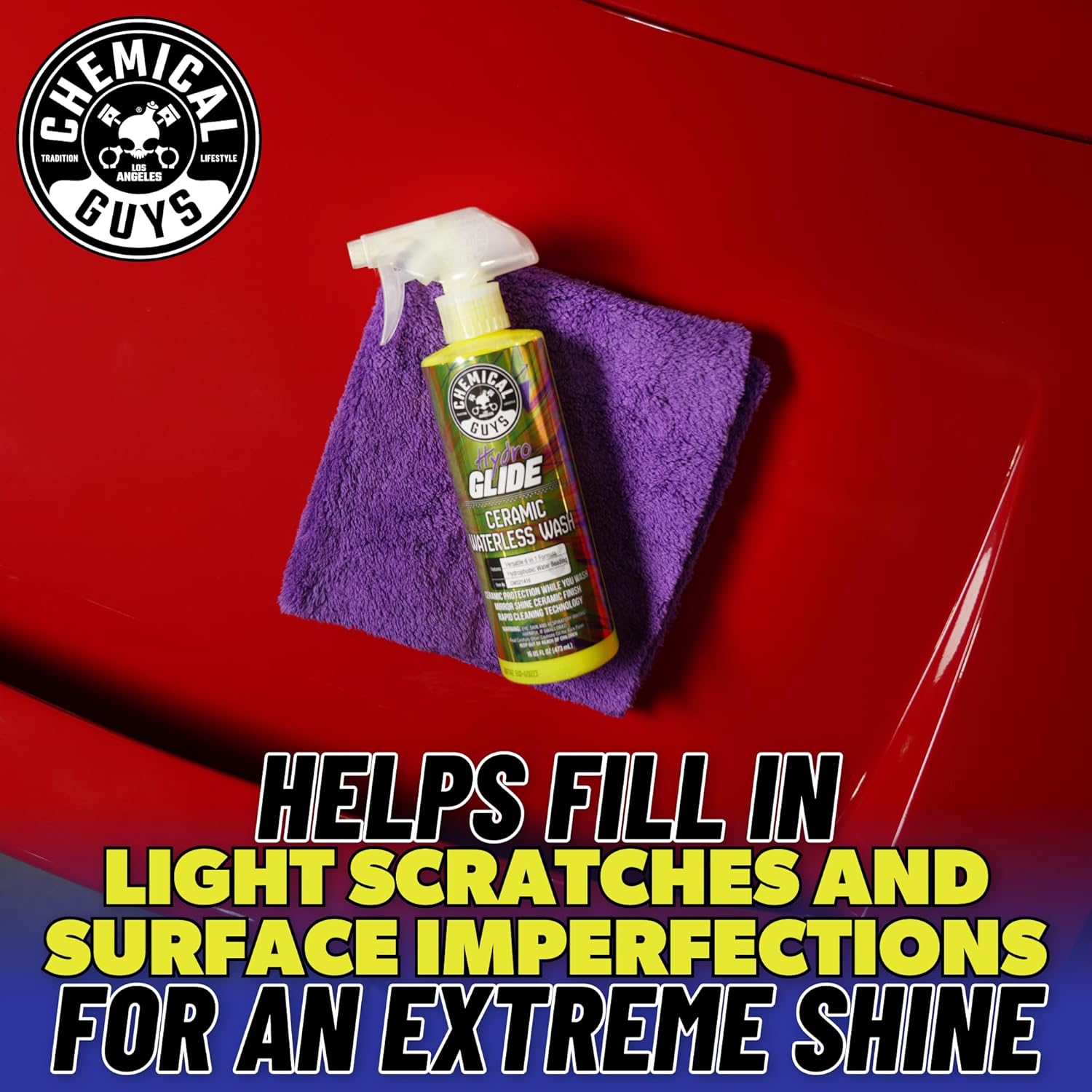 Chemical Guys HydroGlide Ceramic Swift Wipe Waterless Car Wash CWS21416 - Easily Clean, Just Spray & Wipe, Safe for Cars, Trucks, Motorcycles, RVs & More, 16 fl oz - Image 4