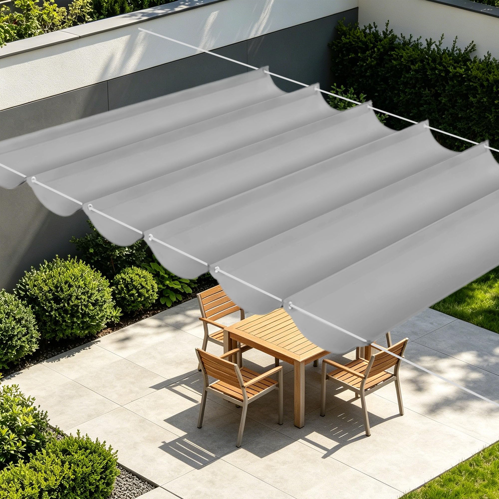 Voile ombrage terrasse imperméable 100 x 500 cm toile d'ombrage jardin gris clair
