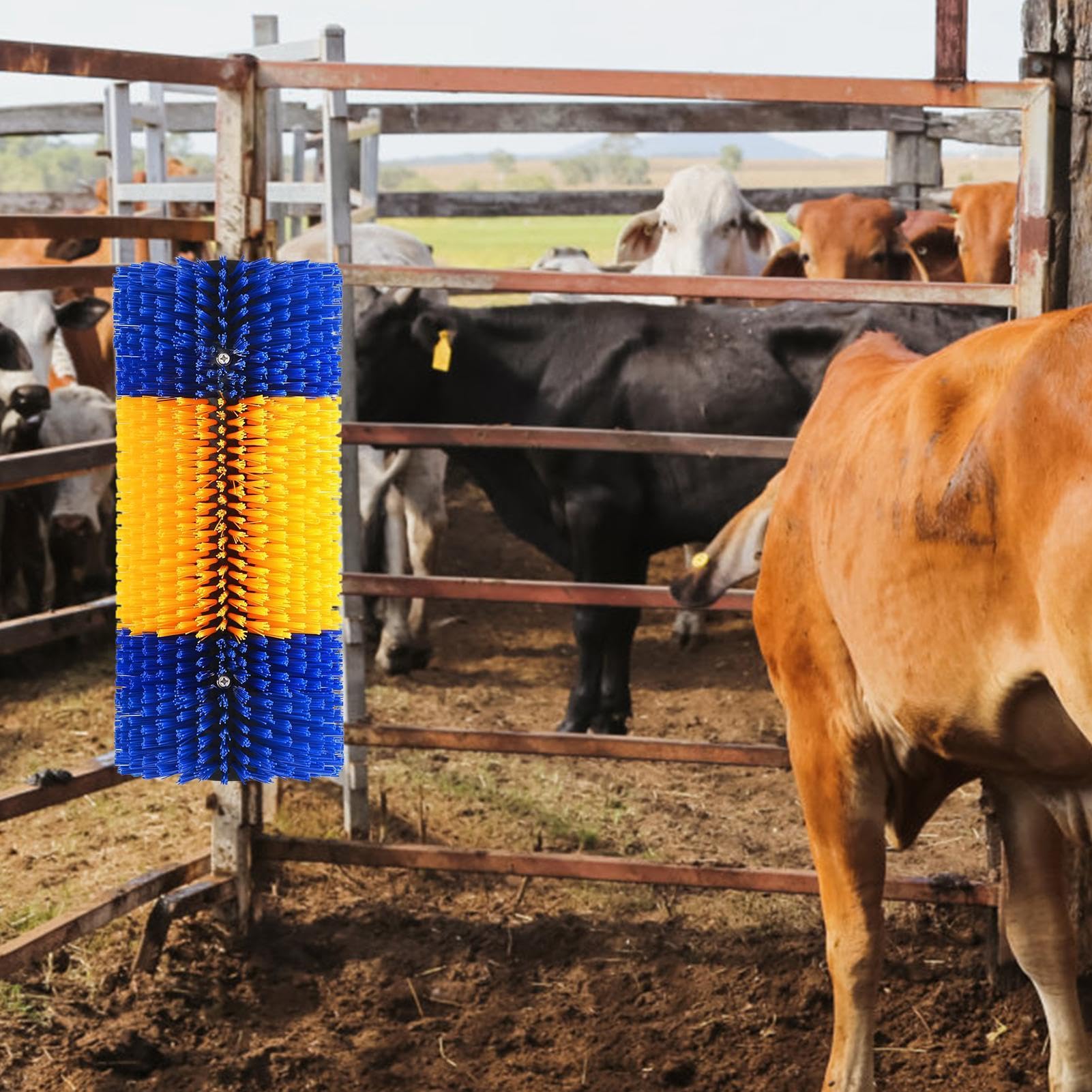 Generic Spazzola antigraffio per bestiame, allevia il prurito e la pulizia, spazzola per mucca, spazzola per bovini, tiragraffi per mucche, bestiame, bovini, pecore, maiali