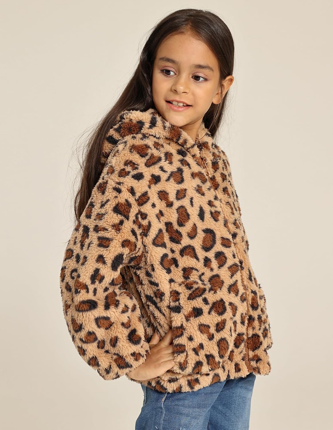 GRACE KARIN Girls Fleece Jacket Zip Up Sherpa Coat Kids Fall Hoodie Fuzzy Sweatshirt Size 5-14 - Image 2