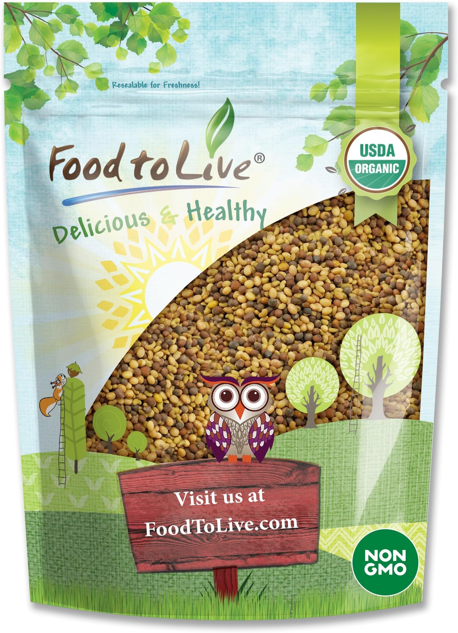 Food to Live Organic Antioxidant Mix of Sprouting Seeds, 8 Ounces — Non-GMO Broccoli, Alfalfa, Clover, Rich Germination Rate, Non-Irradiated, Kosher, Vegan Superfood, Bulk, Rich in Sulforaphane
