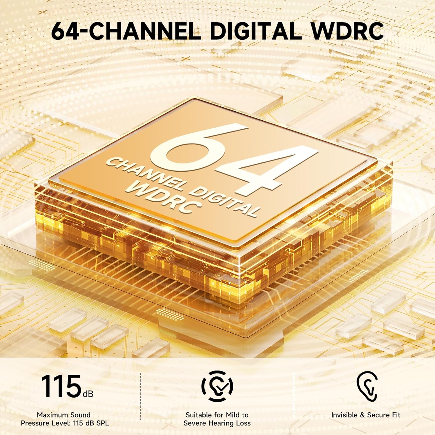 RIC OTC Bluetooth Rechargeable Hearing Aids for Seniors & Adults, AI Noise Cancelling, Smart App Control & Comfort Fit for Daily Use