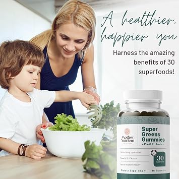 Super Greens Gummies for Adults, Not Just 8 but 30 Greens Superfood Gummies