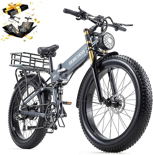 DAMSON Electric Bike for Adults 1500W Peak Motor Mountain Ebike 30MPH 48V 20Ah Removable Battery 70-Mile Range 26" Fat Tire Off-Road Bicycle Full