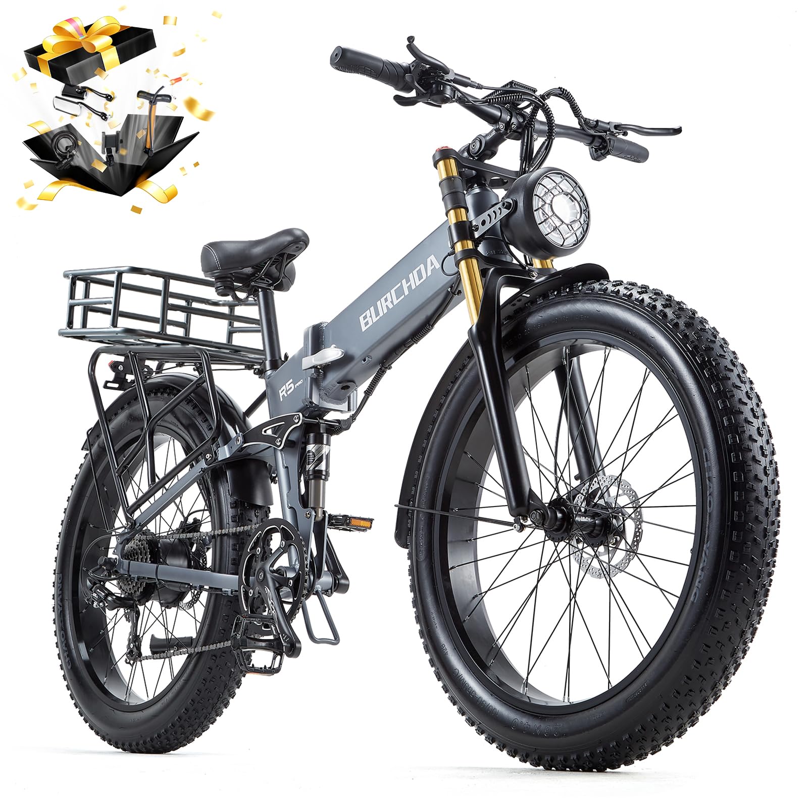 Electric Bike for Adults 3000W/1500W Peak AWD Dual Motor Hunting Ebike,30+MPH Speed & 120 Mi with 48V 60Ah/40Ah/30Ah/20Ah Battery, 26" Fat Tire Full Suspension Dual Hydraulic Brakes Mountain E Bike