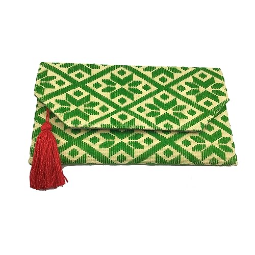 Miniatura 7 de Bolso Clutch "Juana", hecho por Jühue Artesanal, bolso hecho a mano hecho en México, Bolso de mano verde, Bordado a mano, pieza única, Bolso de mano