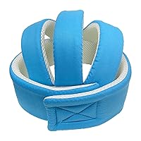 Vista 5 de Casco de bebé para niños pequeños, protector de cabeza para bebé, arnés de protección, suave y ajustable, protector de cabeza (azul)