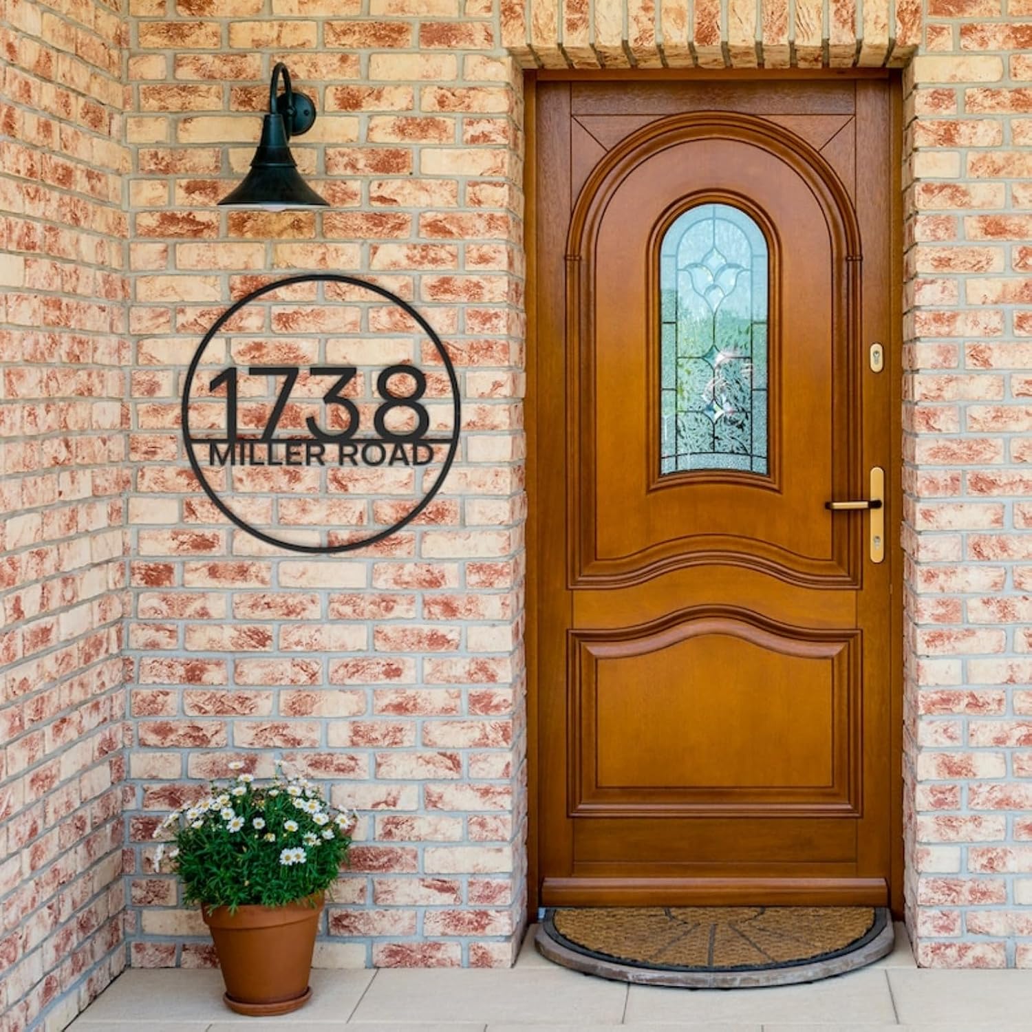 Custom House Number Sign Circle,Modern House Number Address Sign,Personalized 3D Floating Acrylic Door Sign Number Address Sign Plate for Outdoor Yard House Mailbox Plaque Sign (40cm,Black)