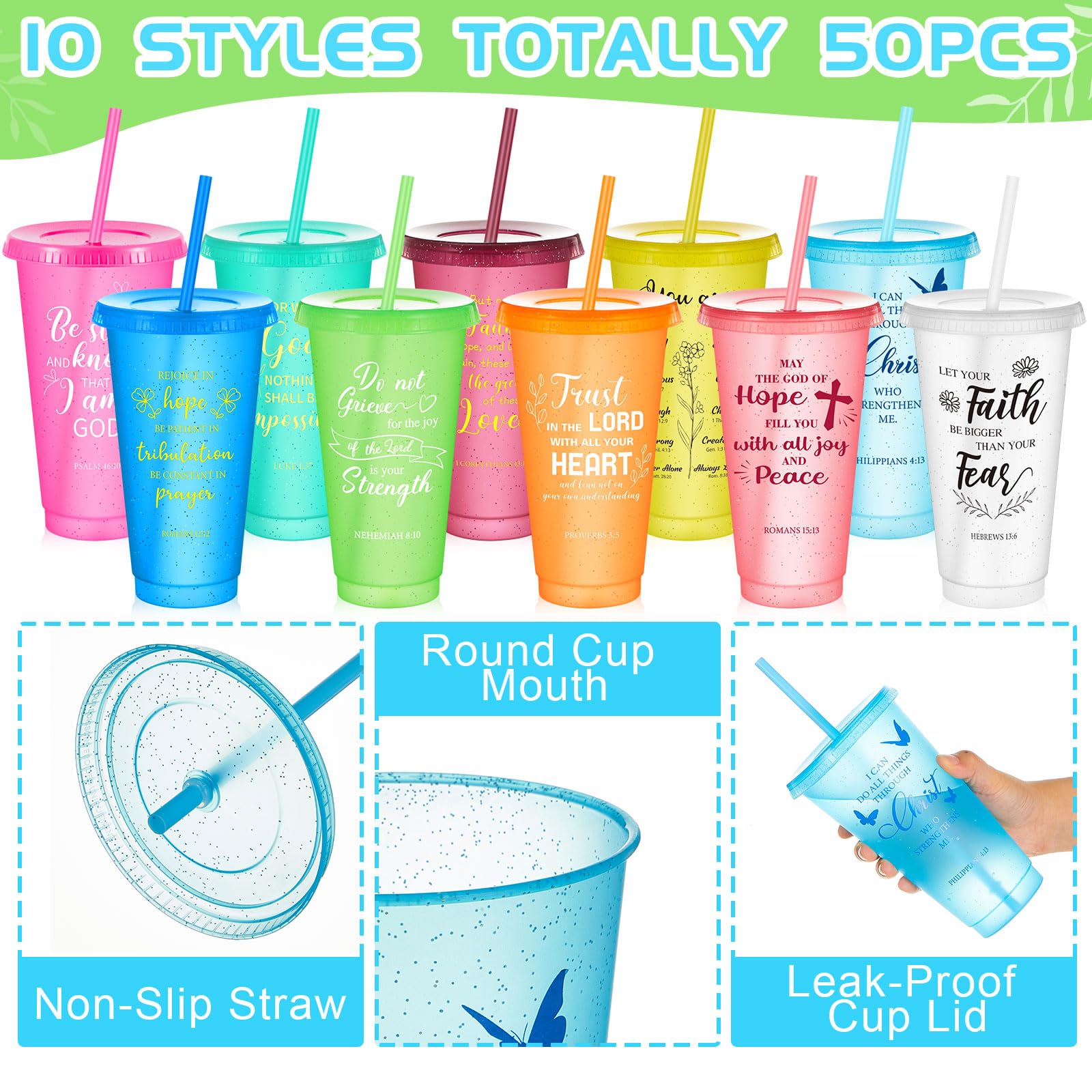 Juego De Vasos Cristianos Con Versículo Bíblico De 20 Oz | Meses sin Juego De Vasos Cristianos Con Versículo Bíblico De 20 Oz | Meses sin