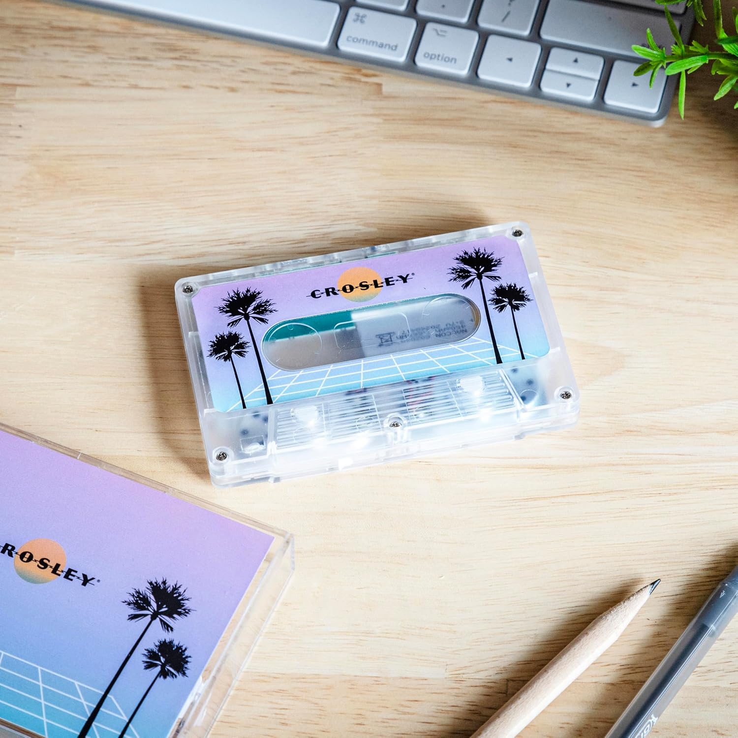 Crosley CR3045TL-VW Cassette Tape Bluetooth Speaker, Vaporwave Translucent