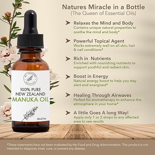 Miniatura 4 de Aceite de manuka de Nueva Zelanda 100% puro  Aceite esencial orgánico  35 veces más fuerte que el árbol de té  Cuidado natural de la piel  Uñas