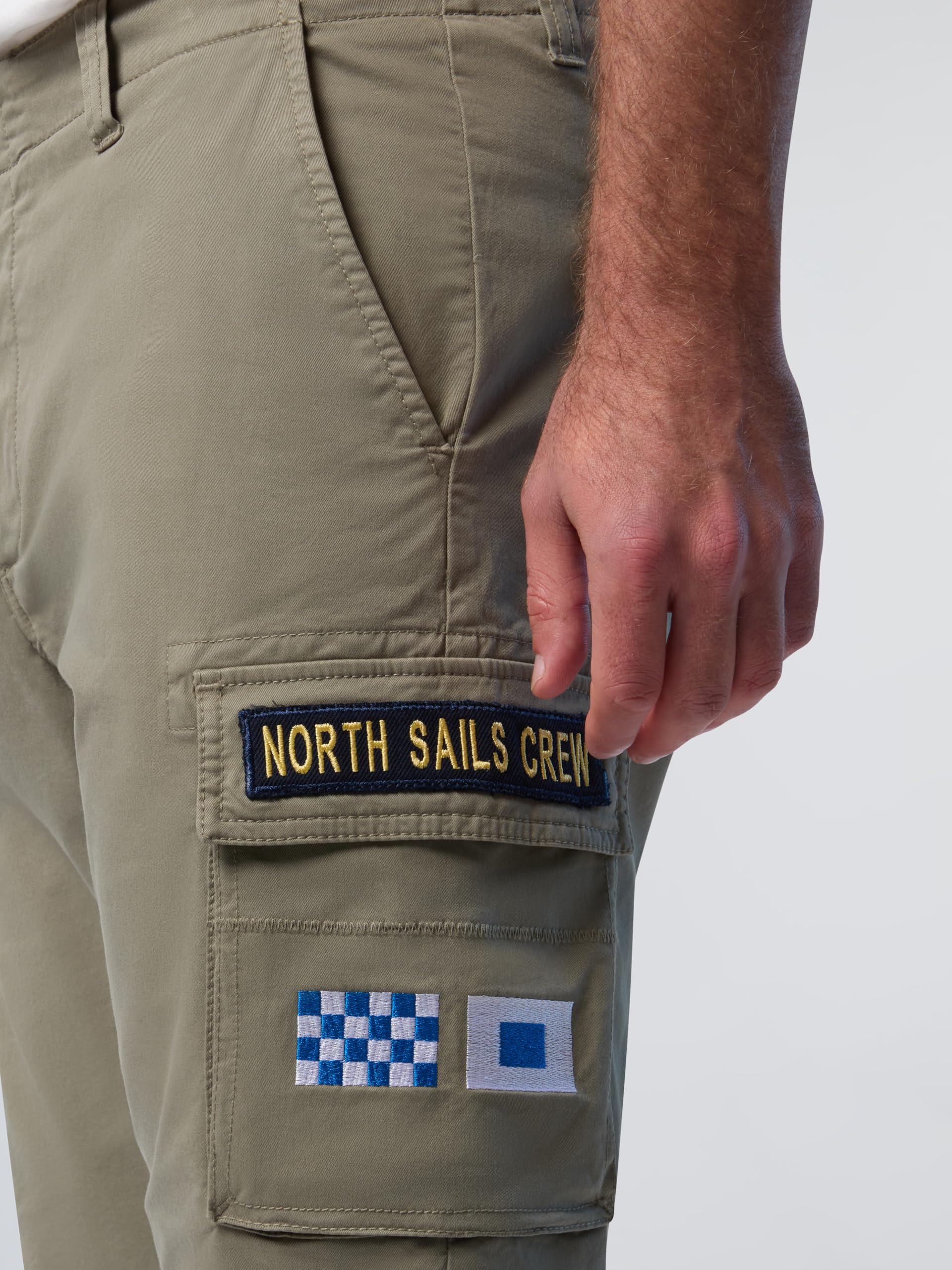 NORTH SAILS Bermuda Cargo Crew Hombre en Gabardina de Algodón Orgánico Stretch