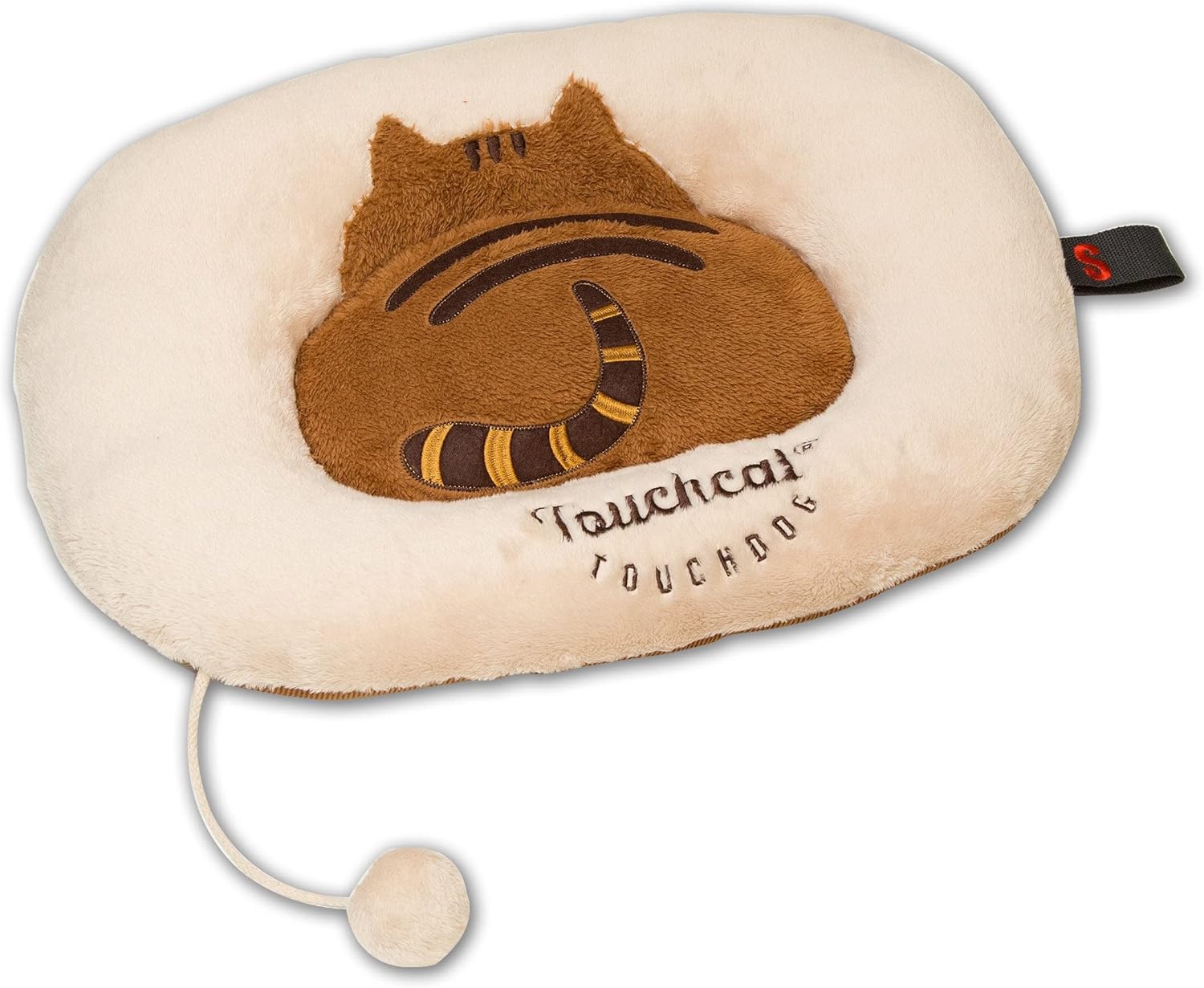 Pet Life ® Touchcat Exquisite Premium Ultra-Plush Comfortable Soft Cotton Designer Cat Bed Lounger or Pet Mat with Built-in Pom-Pom Cat Toy