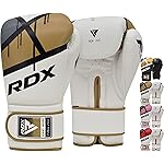 RDX Boxing Gloves EGO, Sparring Muay Thai Kickboxing MMA Heavy Training Mitts, Maya Hide Leather, Ventilated, Long Support, Punching Bag Workout Pads, Men Women Adult 8 10 12 14 16 oz
