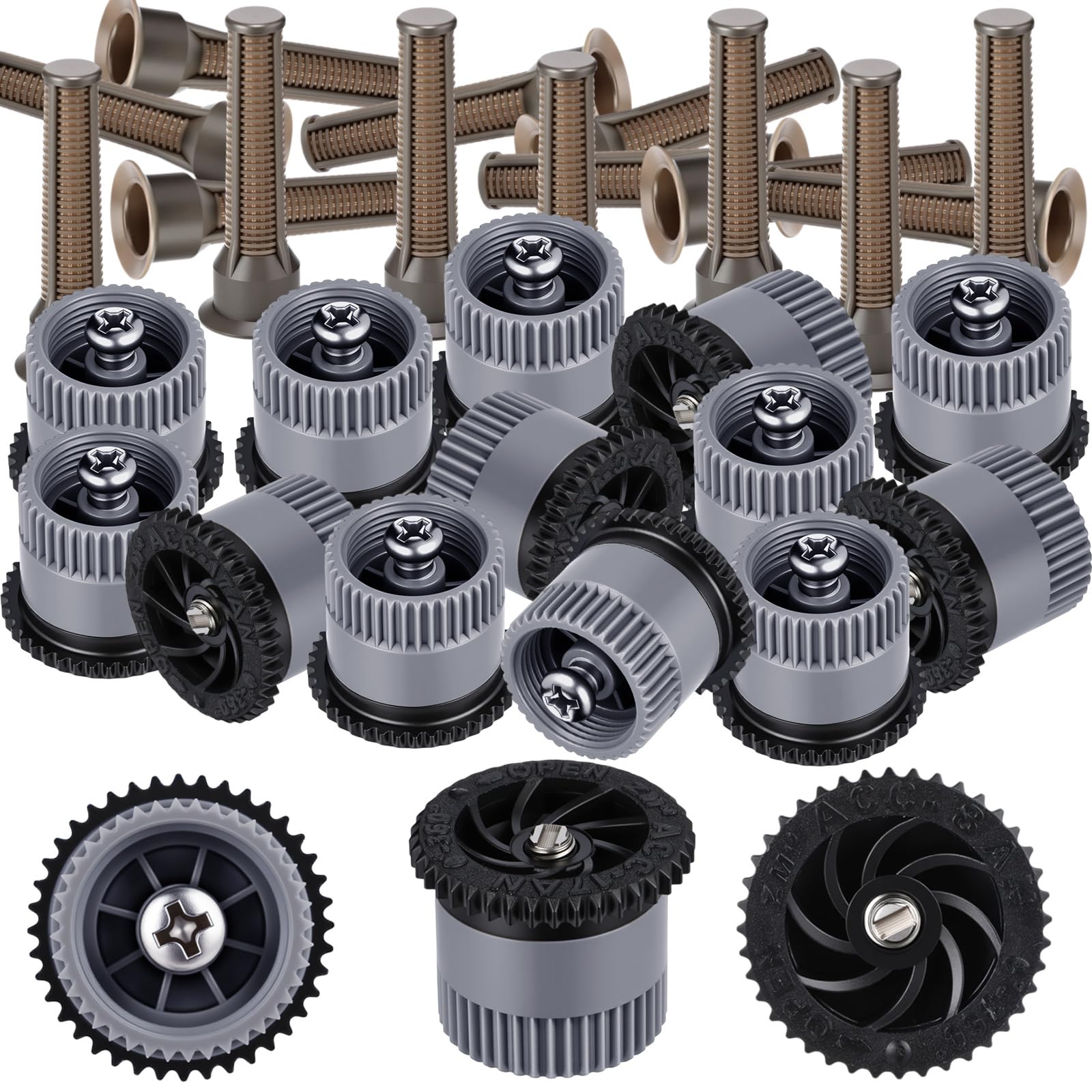 Honoson 16 Pcs Sprinkler Heads Replacement, 17 Van, Black Gray