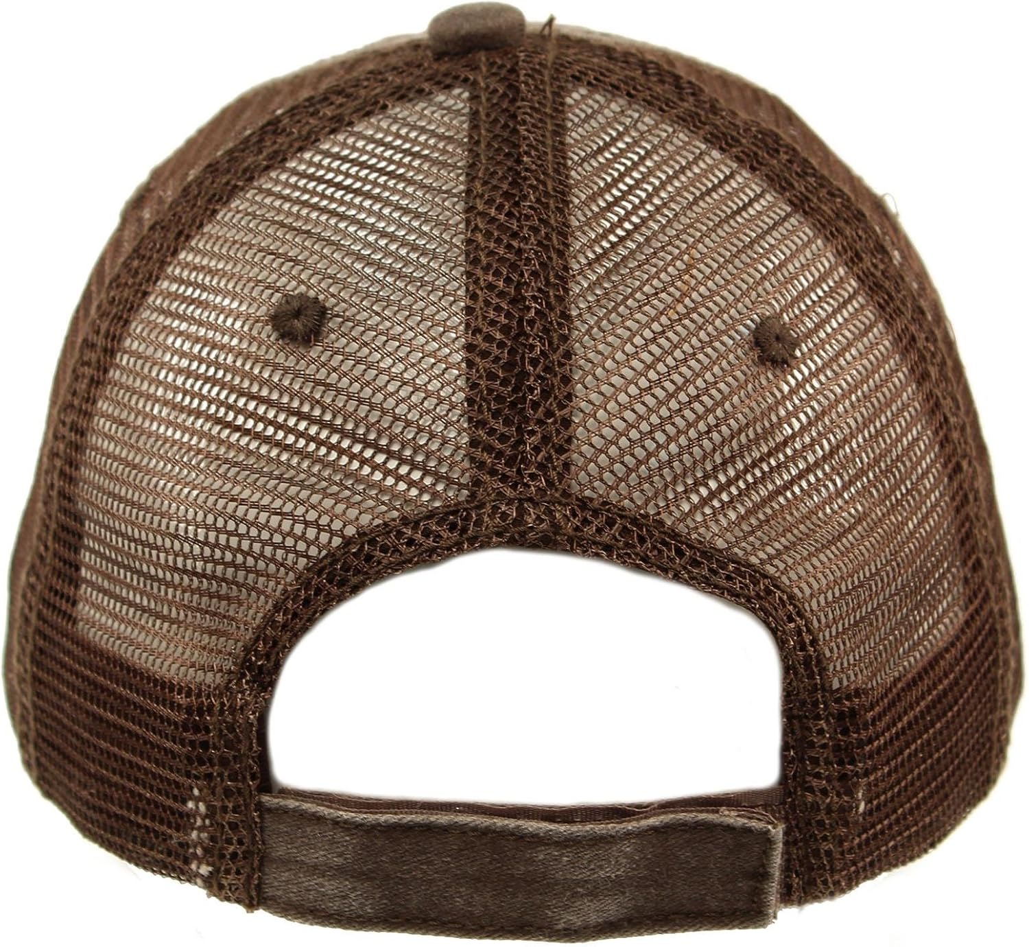 Unisex Distressed Low Profile Trucker Mesh Summer Baseball Sun Cap Hat Brown