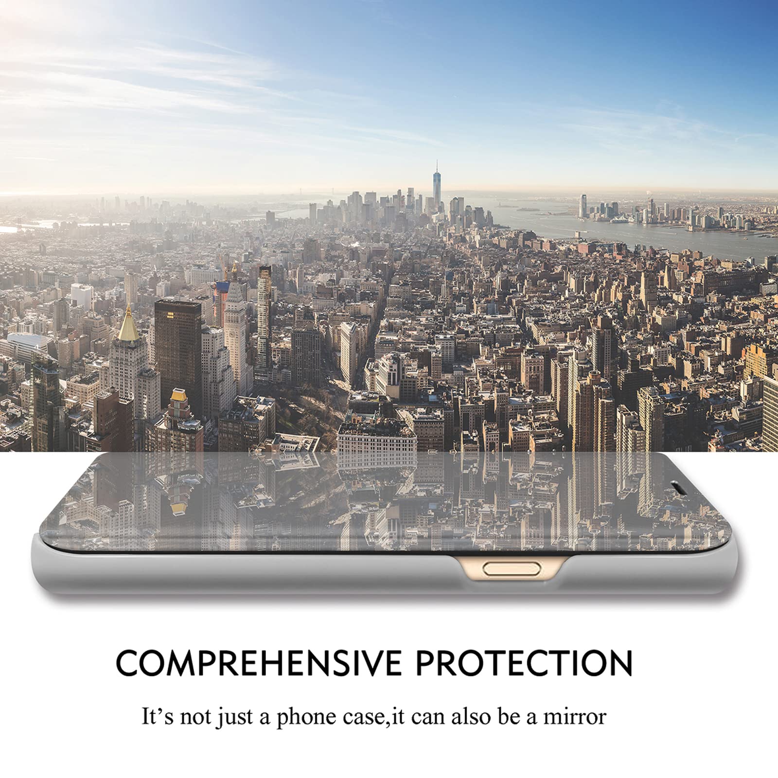 Custodia Z Fold 8 per Samsung Galaxy Z Fold8 5G, custodia per cellulare con cavalletto integrato, in pelle PU, elettrolitica trasparente, a specchio, custodia protettiva antiurto per Samsung Z Fold 8