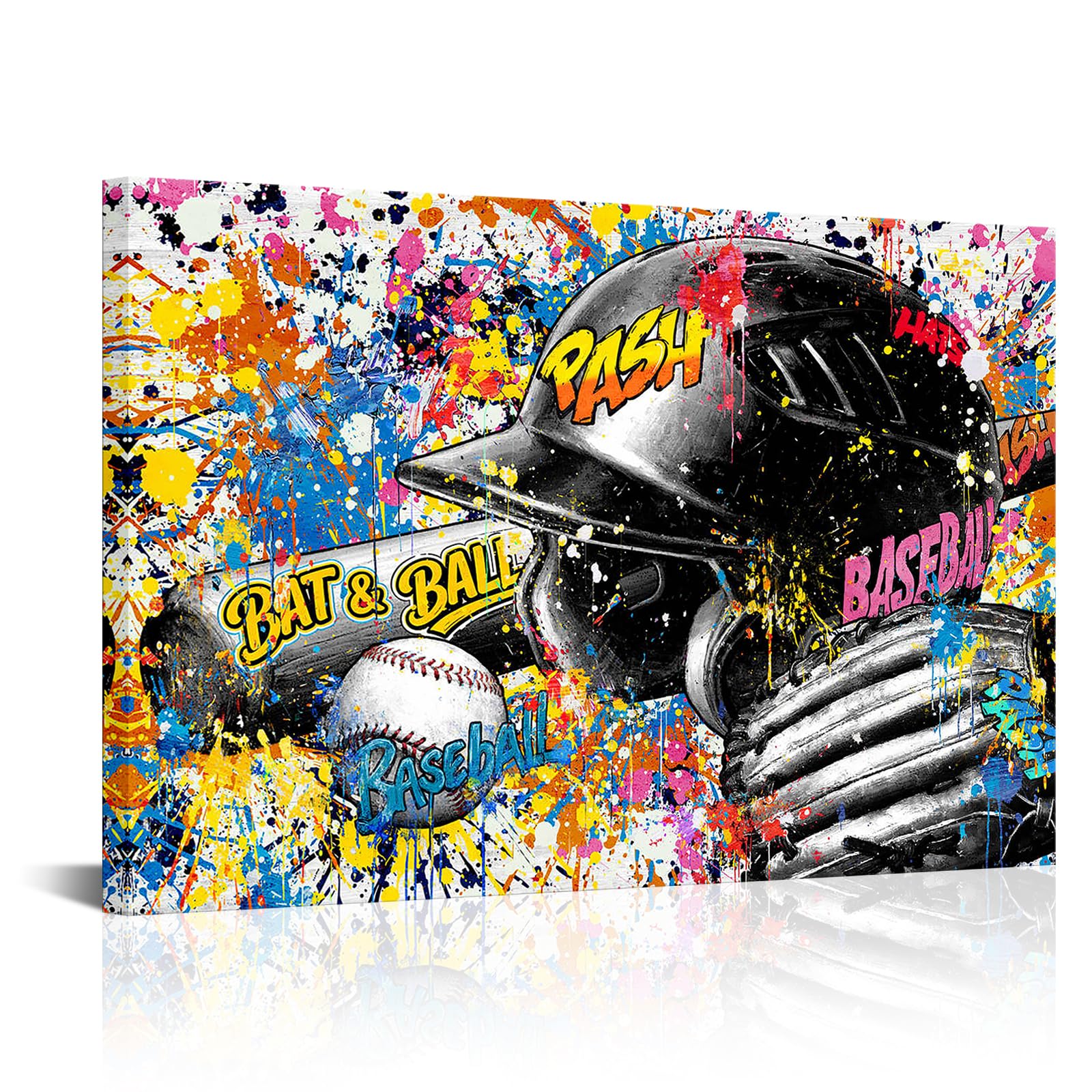 Artsbay Graffiti Baseball Wall Art for Boys Room Decor