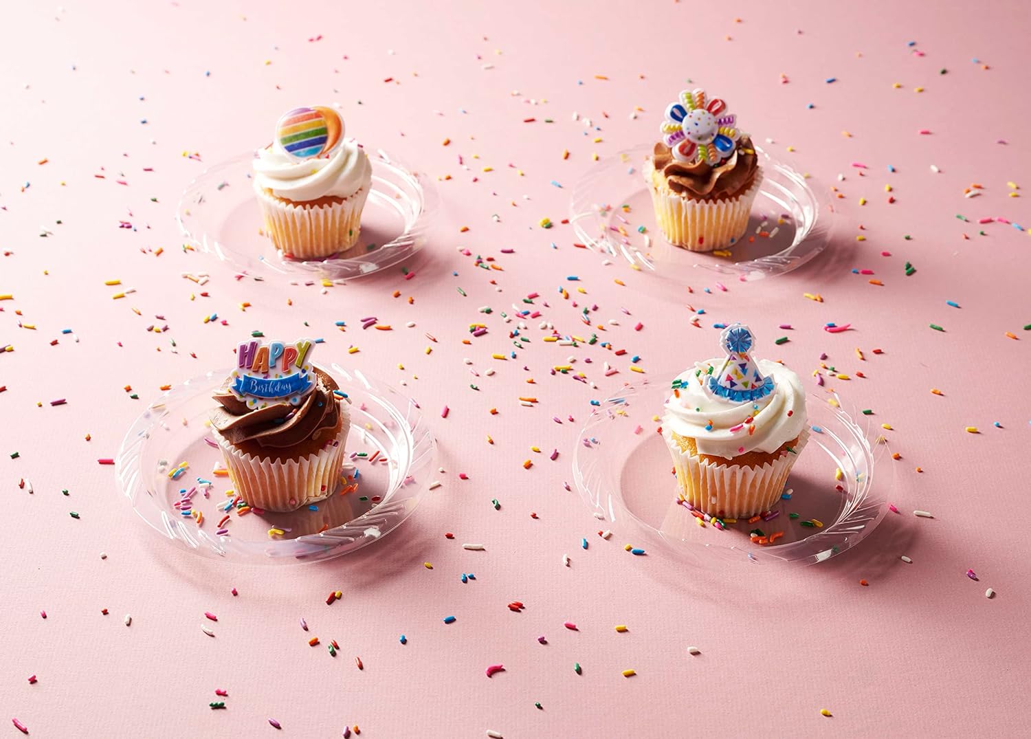 Munfix 200 Clear Plastic Plates Set - 6 Inch Disposable Dessert Plates, Bulk Pack for Party BBQ, Picnic, Parties, Travel and Events, Microwavable Recyclable - Image 5