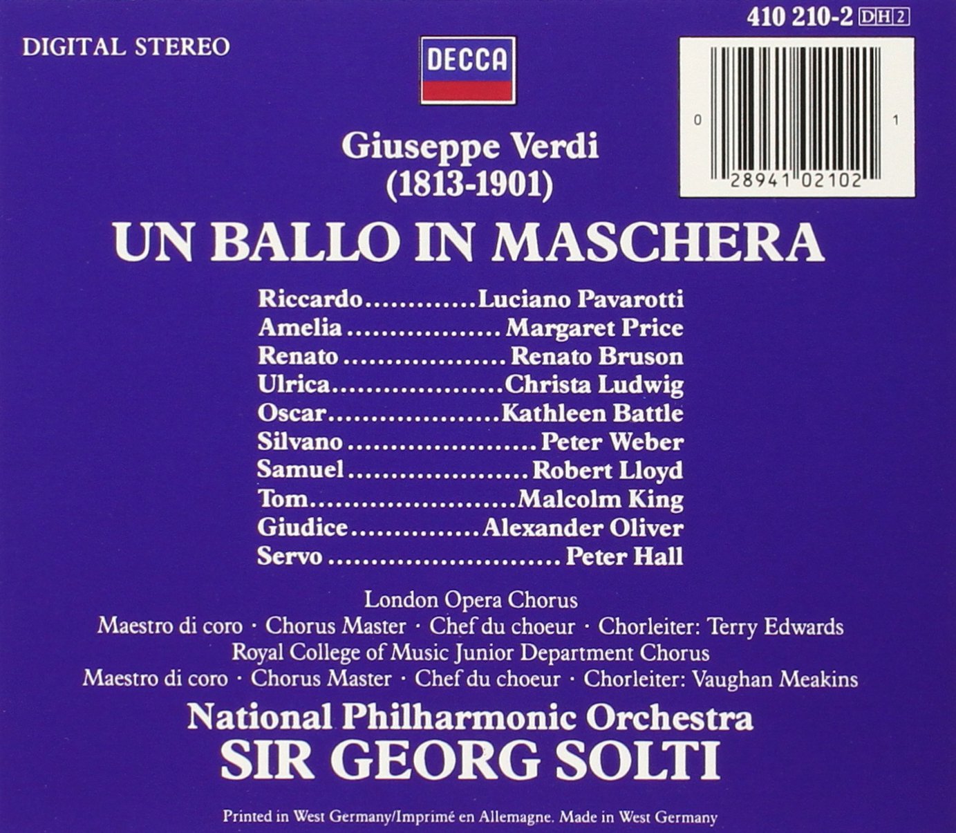 Ballo In Maschera-Comp Opera