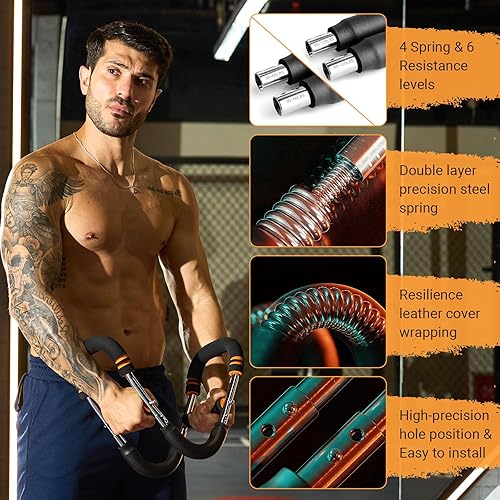 Miniatura 3 de Entrenador de brazo Twister, ejercitador de pecho de brazo giratorio de resistencia ajustable con póster de entrenamiento para hombres y mujeres,