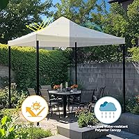 Vista 6 de Yescom Gazebo de 10 x 10 pies de repuesto para cabañas de playa para toldo de 1 nivel al aire libre, patio, jardín, fiesta, color blanco crema