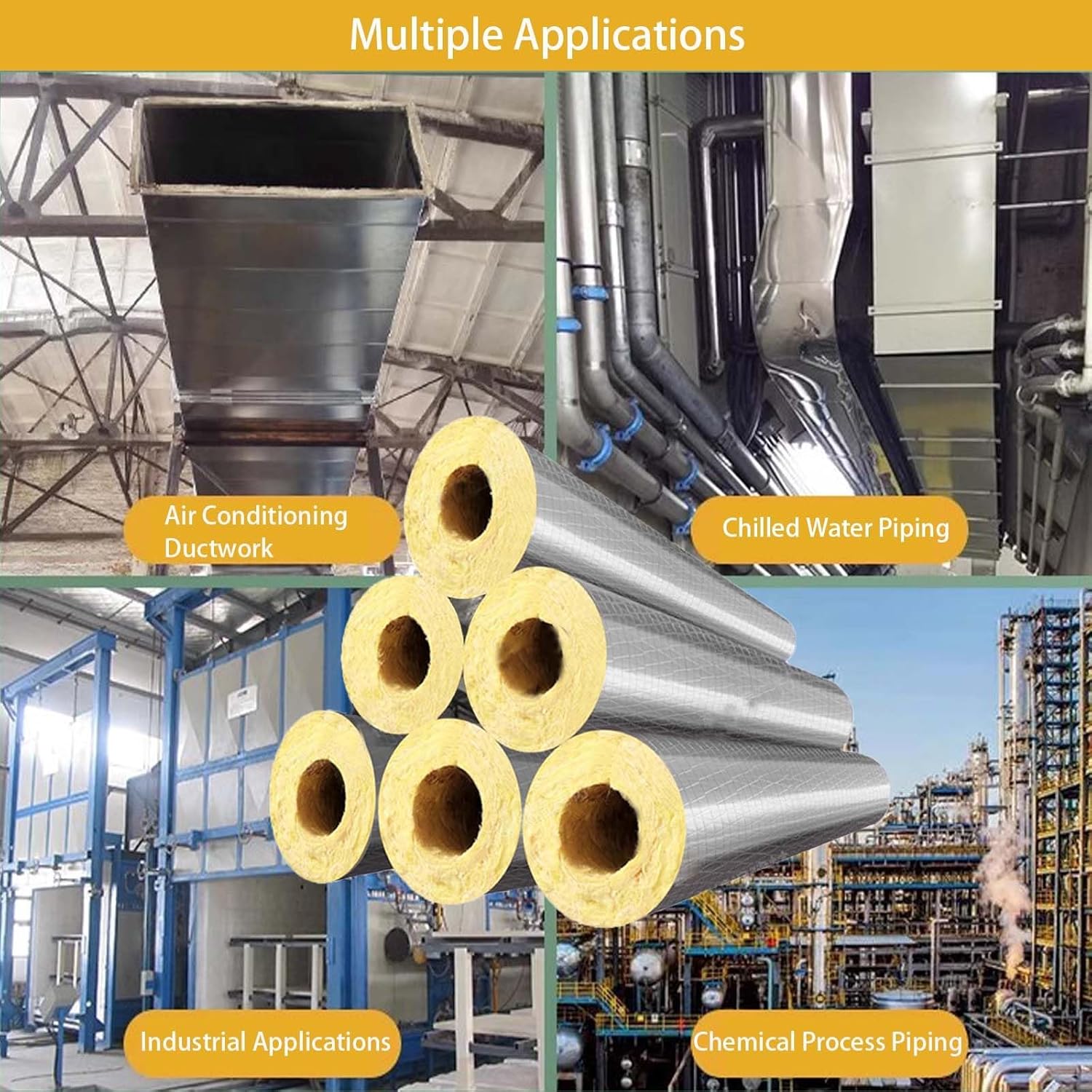 Insulation Tube For Air Conditioner Pipe Insulation Foam Tubes Outdoor Water Pipe Insulation Sleeve Foam Half Split Insulation Tubing Heat Preservation Pipe Covers Fireproof(ID5-1/5"x T1.97")