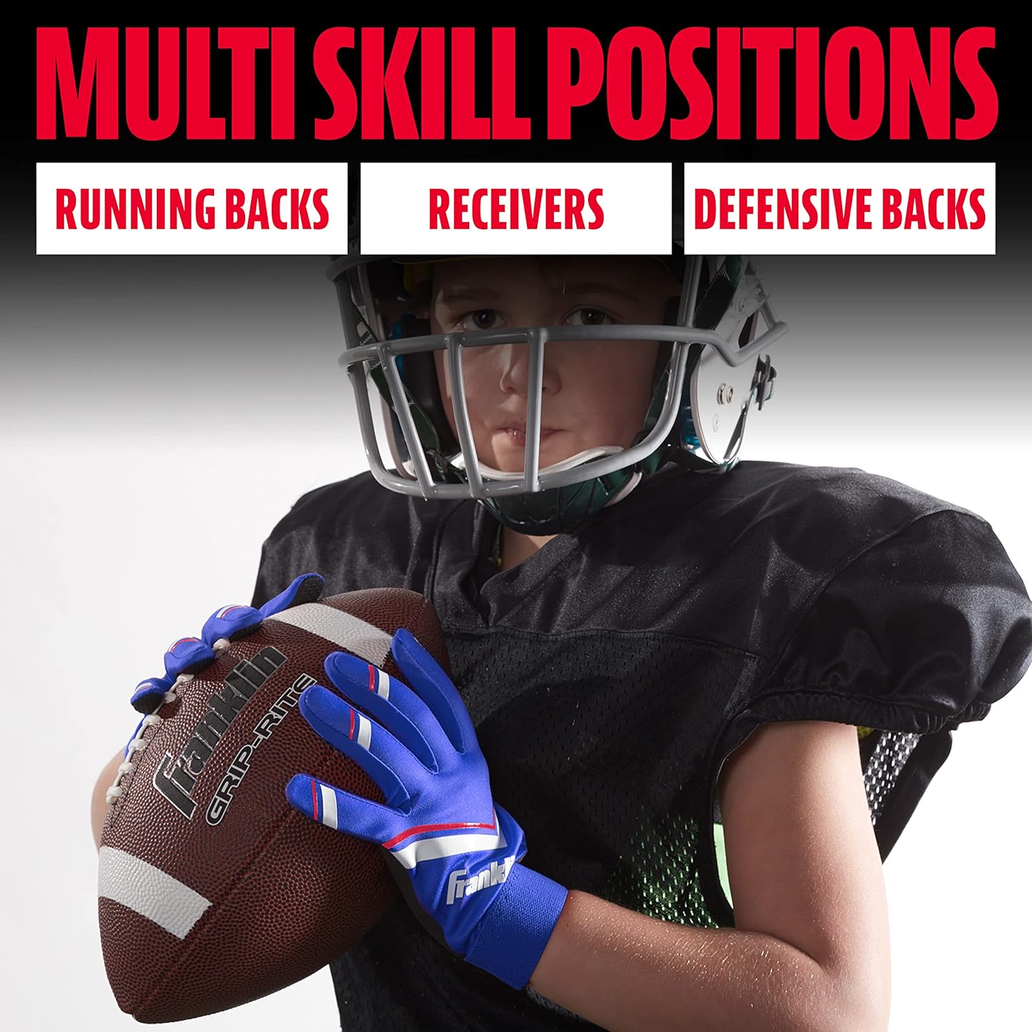 Franklin Sports Youth Football Receiver Gloves - Shoktak Youth Gloves - Kids Football - High Grip - Image 6