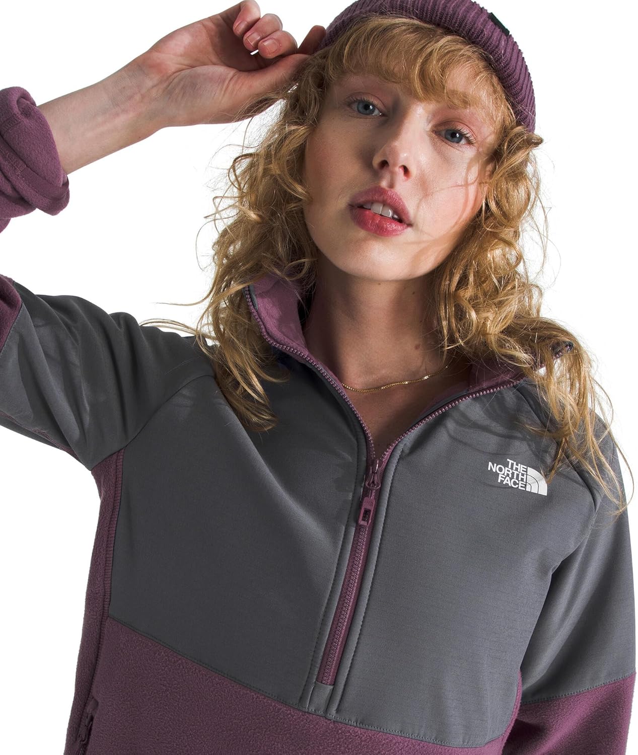 The North Face Women's Glacier Heavyweight 1/2 Zip Jacket, M, Midnight Mauve/Smoked Pearl