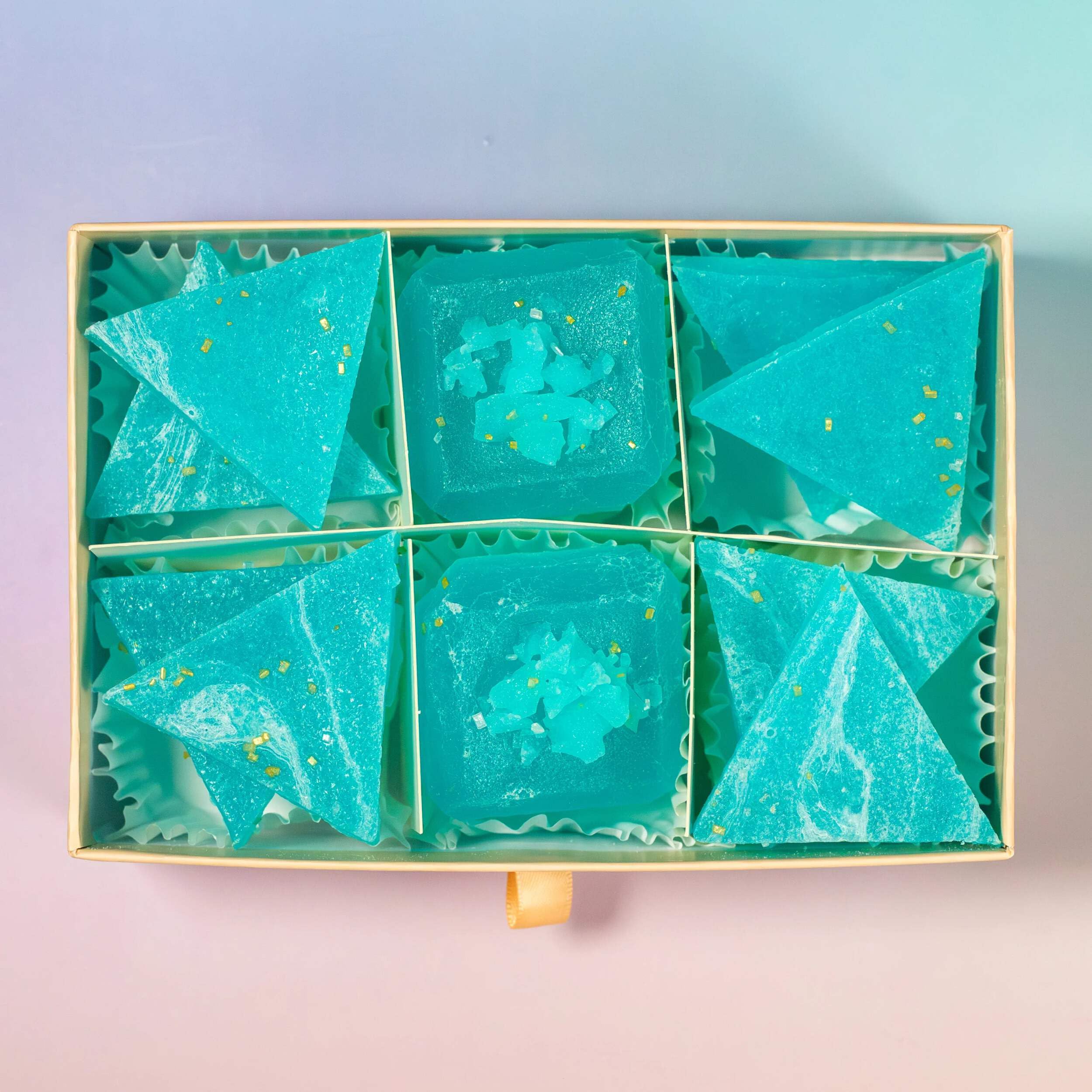 Edible Blue Raspberry Flavored Crystal Candy, 8-10 pieces, Kohakutou, Edible Lapis Gem, Vegan, Gluten Free, ASMR