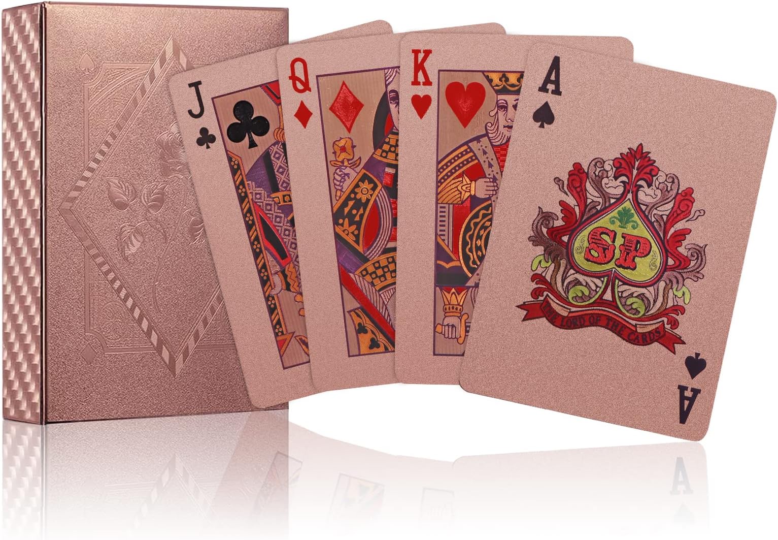 WJPC Gold Diamond Premium PVC Material Elastic Waterproof Poker Playing Cards,Cool Playing Cards for Party and Game,Deck of Cards（Gold）