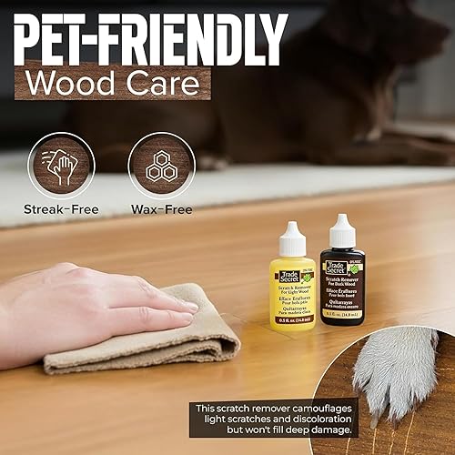 Miniatura 4 de Trade Secret Scratch Remover Mini Pro Set (2x 0.5 oz), Restore & Conceal Small Scratches on Dark & Light Wood Furniture and Flooring – Coconut