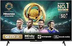 Hisense Smart TV UHD 4K QLED 50' Polegadas 50Q6N Google TV com HDR10+, Dolby Atmos, Sports Mode, Game Mode Plus e Compatível com Alexa