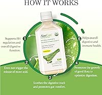 Vista 4 de AloeCure USDA - Jugo orgánico de aloe vera sabor a limón, fabricado dentro de las 12 horas de cosecha, suplemento digestivo natural para una acidez