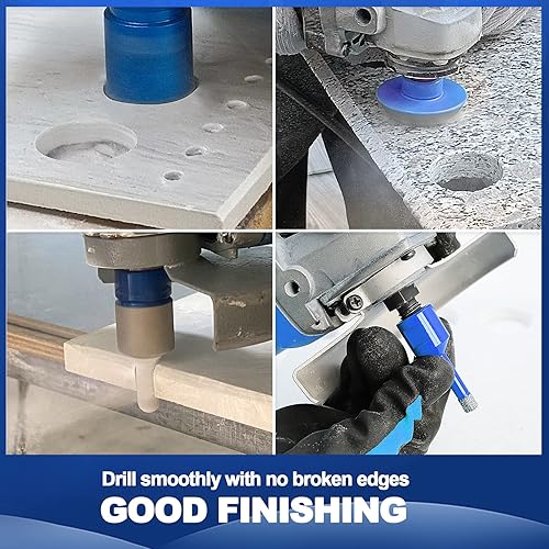 Miniatura 9 de BRSCHNITT - Juego de brocas con núcleo de diamante, sierra de agujero de diamante para azulejos de porcelana, cerámica, mármol, granito con rosca