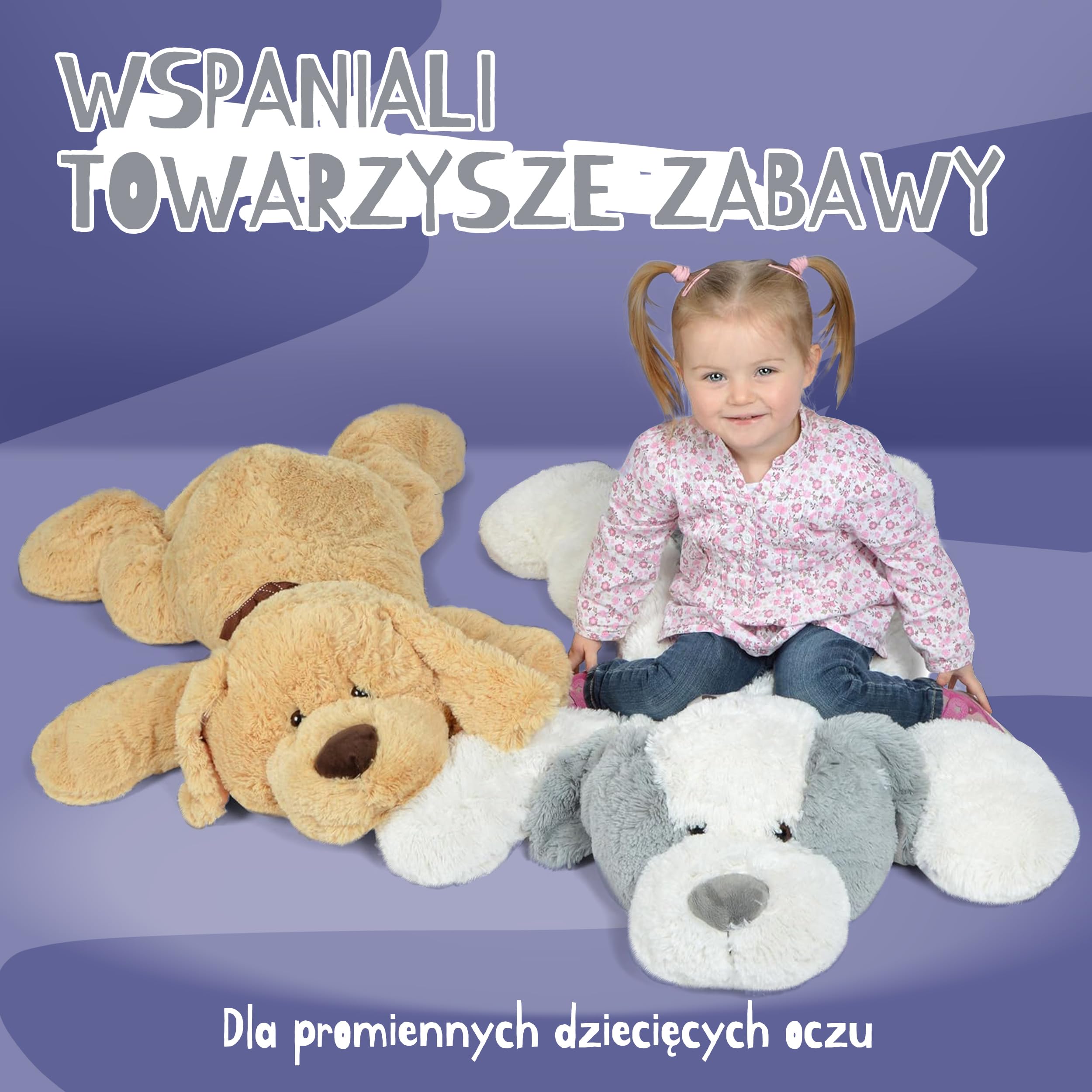 Pink Papaya gigantyczny pluszowy pies, 100 cm, miękka pluszowa zabawka XXL, duży pies XXL dla dziewczynek i chłopców, pluszowa zabawka dla młodych i starszych, łatwe w pielęgnacji futro