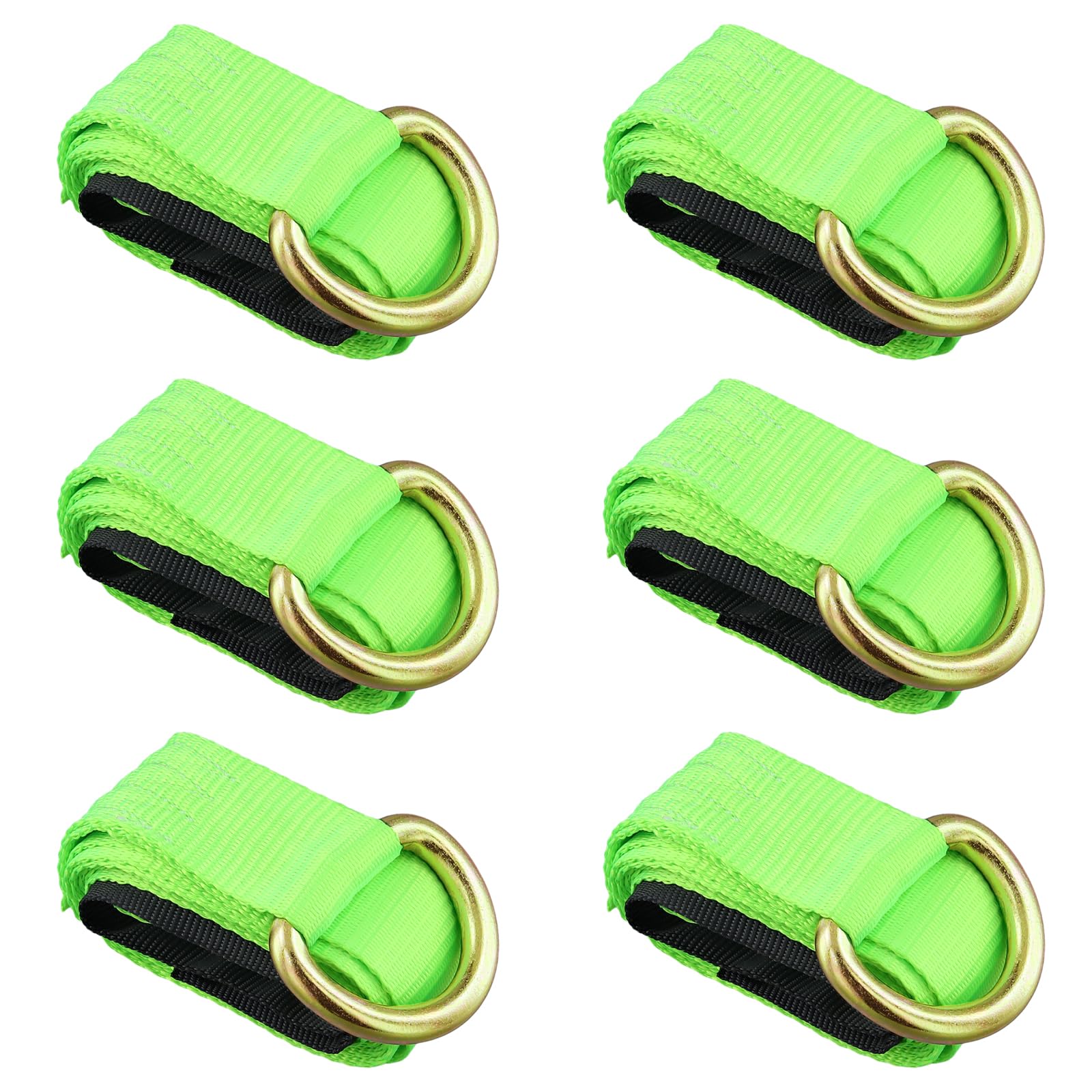 JOIKIT Confezione da 6 cinghie da traino con anello a D per sollevamento ruote, demolitori, rollback, camion di traino, verde